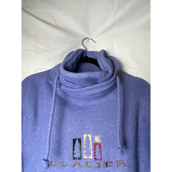 Renegade Glacier Pullover Sweatshirt Cowl Neck Embroidered Lavender Purple small - Picture 5 of 8